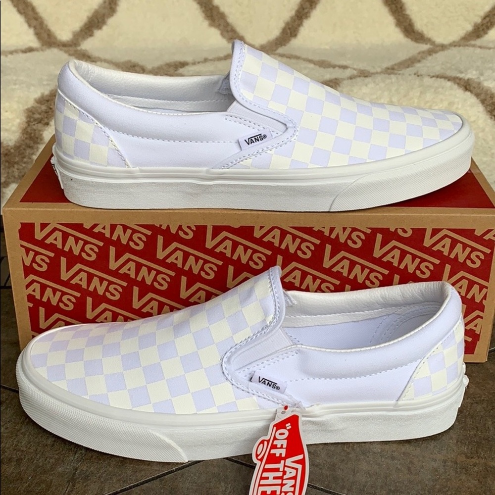 VANS CLASSIC SLIP ON CHECKERBOARD TRUE WHITE MENS - Picture 2 of 16